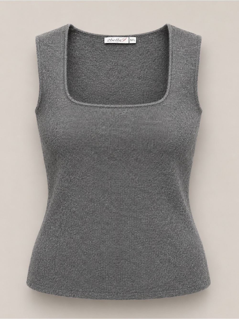 2Bella Merino Wool Blend Square Neck Sweater Tank M/L NWT